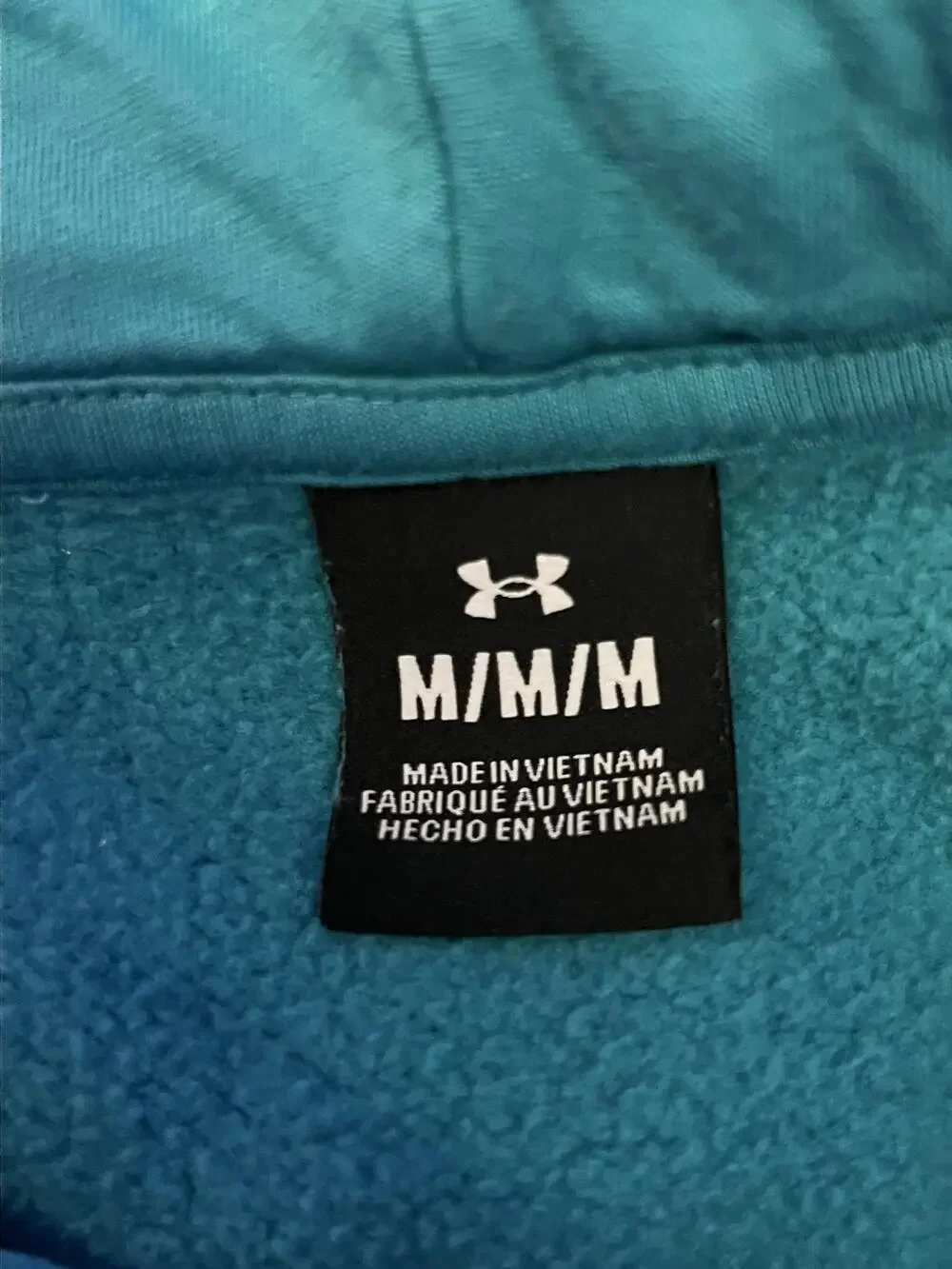 Under Armour Hoodie Mens Medium Blue Fleece Pullover Logo Sweatshirt Athletic